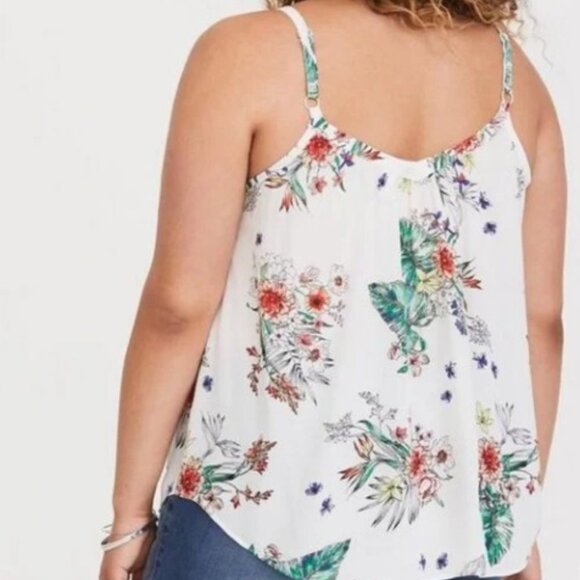 Torrid Brand Floral Georgette Button-Front Tunic Cami Size 1 - Picture 2 of 5